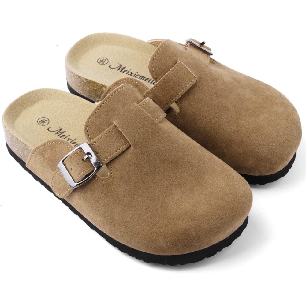 Boston Suede Khaki Toddler Clogs Size 9 9.5T Faux Birkenstock